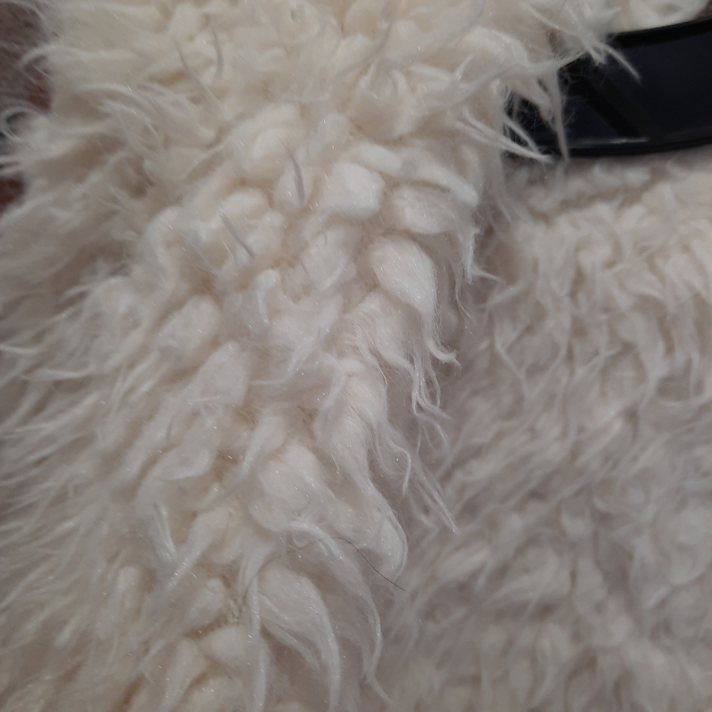 Simply Southern Cream Sherpa Vest with Brown Trim - Picture 7 of 7